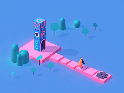 Copy the Monument Valley by C4D