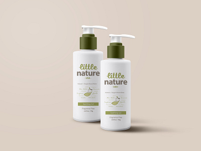 Little Nature Baby & kids skincare products branding design graphicdesign identity design packagedesign