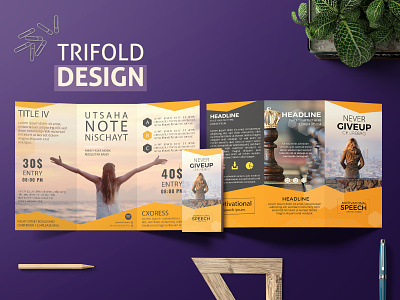 trifold design creative design design flyer design flyer template illustration trifold mockup vector