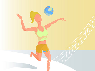 Volley girl adobe beautiful branding design illustration illustrator vector woman