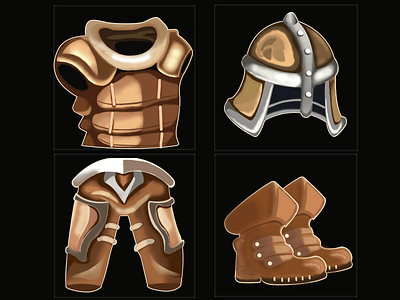 RPG Armor Set art design flat game art game design icon illustration logo ui vector