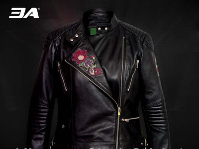 printed leather biker
