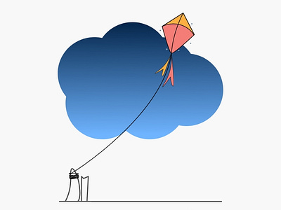 Day 2 : kite brand childhood dribble illustration kite kitesurfing logo uiux