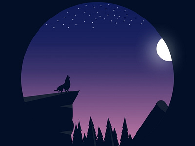 Day 10 : Imaginary cliff cliff cliffs design dribble glow illustration moon mountain ui uiux