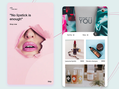 Focus brand cosmetics design dribble illustraion illustration mobile application mobile ui shampoo ui uiux web