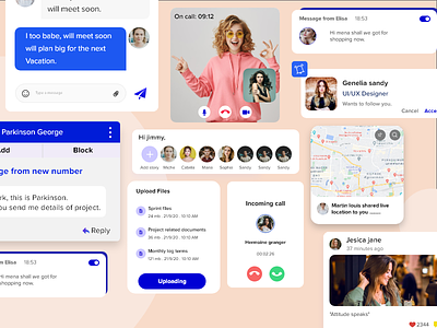 UI elements - Chat app brand chat chat app design dribble illustraion message mobile ui notification ui uicomponent uiux videocall voicecall