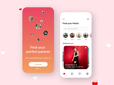 Mingle (Dating App Concept) branding daily design date dating dating app design dribble graphic design illustraion illustration logo love mingle mobile ui ui uiu uiux