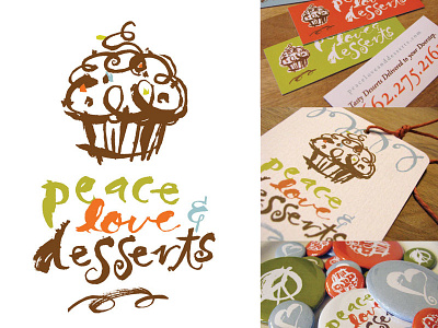 Peace Love Desserts Identity logo