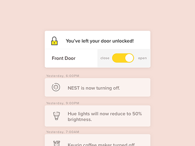 In-app notifications for smart home remote app icons notifications toggle