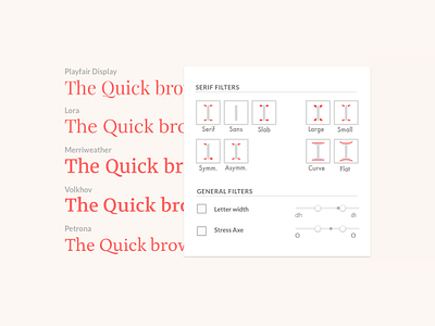 Fontsearch filter fonts search side project typography