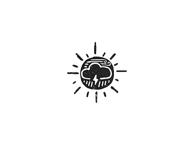 My Day day icon lightning minimal rain small sun sunlight thunder vintage weather wind