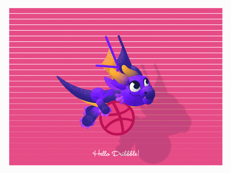 Hello Dribbble! animation animation 2d character animation cutout cutout animation dragon dragons drake hello hello dribbble illustration motion design motion designer motion graphics motiongraphics pink purple violet wyvern