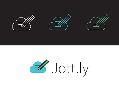 Jott.ly Branding bloc branding cloud jottly logo pencil saas
