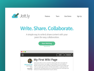 Jottly Landing Page