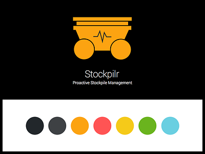 Branding for Stockpilr - Coal Stockpile Management App brand coal dump truck hackathon logo mining palette stockpile stockpilr unearthed unearthed brisbane