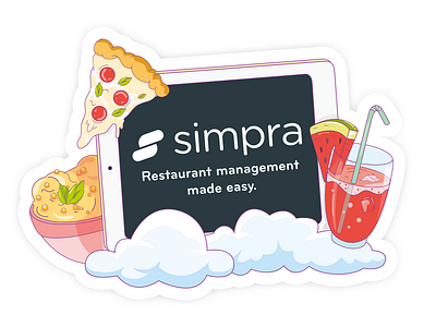 Sticker Design design digital art drawing food illustration restaurant sticker vector