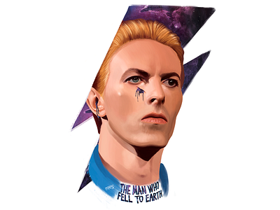 David Bowie Portrait bowie david bowie digital art drawing illustration milkyway portrait starman