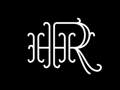 HR Monogram 2 design h hotel identity lettering logo monogram r type