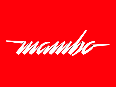 Mambo 2 branding lettering logo red script type typography