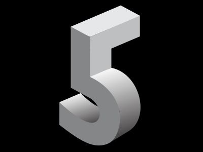 Twisted Five - 3D version 3d cinco five lettering number twisted
