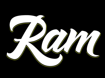 Ram brushpen calligraphy design handmade lettering logo script typography