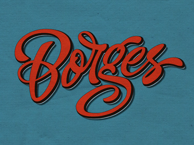 Borges brushpen calligraphy custom design handmade lettering logo script typography