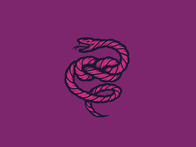 8A Knot Snake design illustration knot logo pink snake tied