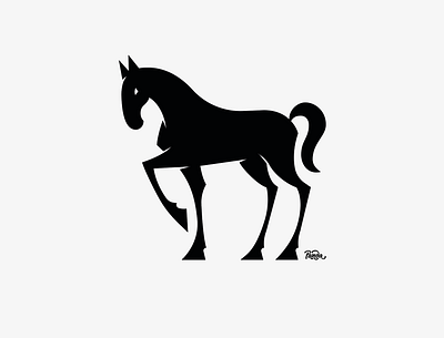 Black Horse Logo black design don quixote elegant handmade horse icon illustration isotype logo vector vectorart