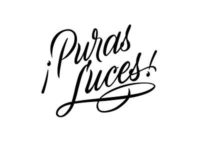 Puras Luces - Brushpen Lettering branding brushpen cursive design graphic design handmade happy lettering light logo script title type typography