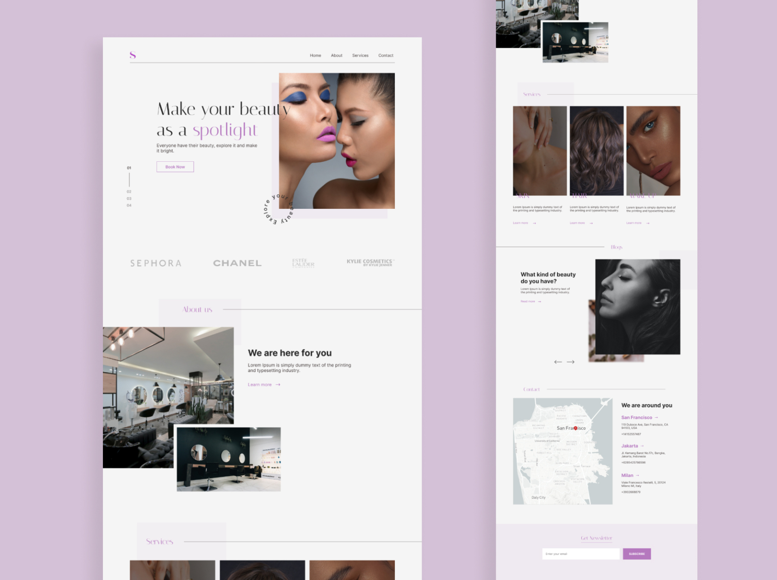 Beauty salon landing page by denys on Dribbble