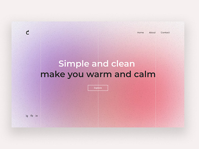 Simple and clean landing page