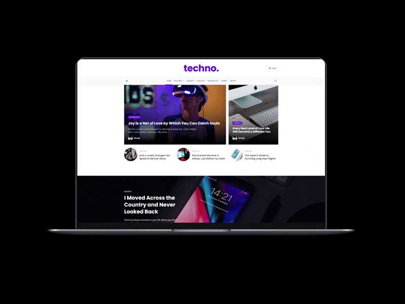 Techno Website art blog clean concept design editorial design magazine minimal typography uiux