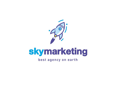 Sky marketing logo brand logo logo design branding rocket sky spaceship