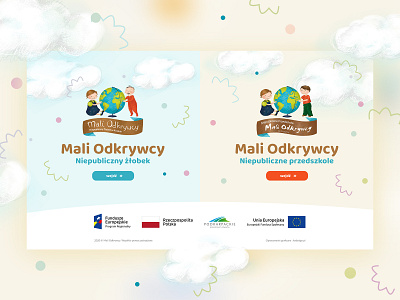 Mali Odkrywcy adventure design fun kids art kindergarden ui web web design