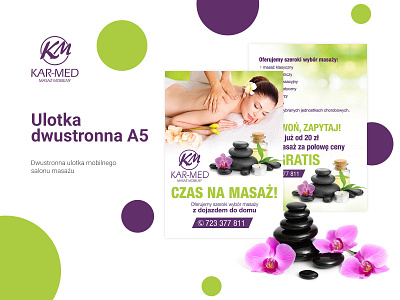 Karmed - mobile massage design flyer flyer design health and wellness massage relax