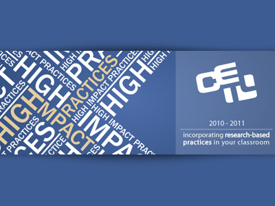 High Impact Practice Ad ad blue education impact text theme typography white