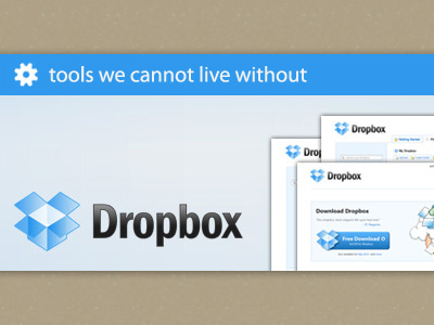 Dropbox Ad ad blogpost blue construction paper dropbox tan tools