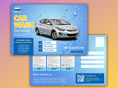 Car Wash Postcard Template