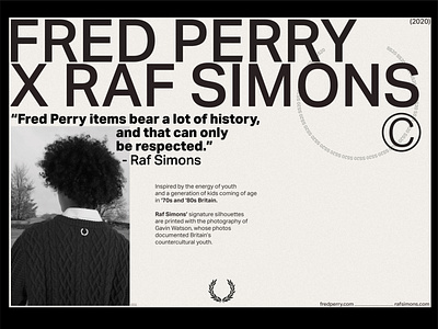 Fred Perry x Raf Simons article concept