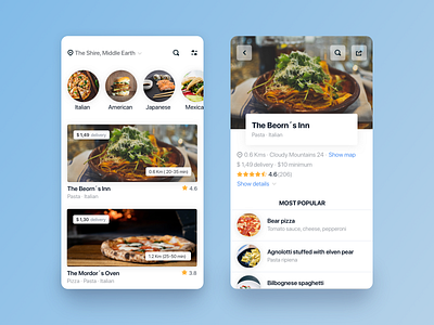 Food delivery app - iPhone app app design creative delivery app food food and drink ios app mobile mobile app mobile design mobile ui product design restaurant shopping shopping app top ux ui designer ui