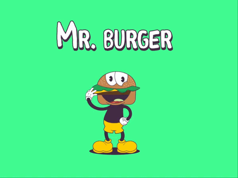 Mr. Burger animation design graphic design illustration motion graphics ui