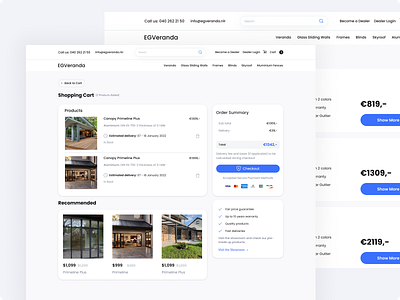 EG Veranda Checkout Page add to cart checkout page clean design ecommerce landing page online shopping order now product design user experience website