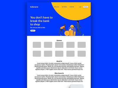 Kobosave lading page ui web