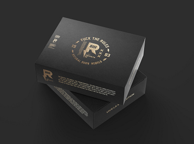 R83 - personal project - clothing box adobe illustrator branding design graphic design logo packaging print typography vector