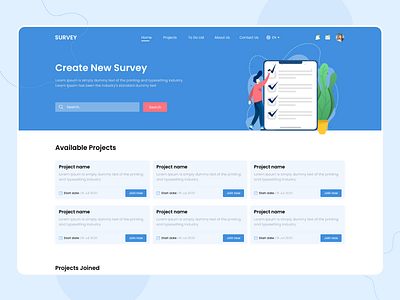 Survey Website design illustration survey ui web webdesign website