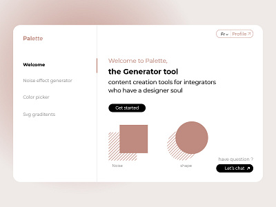 Palette - Generator agency app branding design illustrator interface interfacedesign minimal minimalism prototype ui uitrends ux vector web webdesign