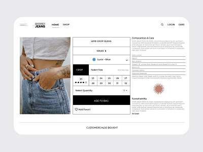 Green Jeans - Product page branding concept detail ecommerce fashion design graphic design green green jeans hero section online store outfit product product page shopping card store typographie ui ux web design website