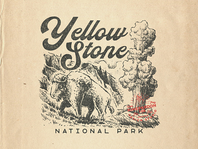 Yellow Stone National Park adventure appareldesign graphic design illustration vintage badge vintage logo vintagedesign