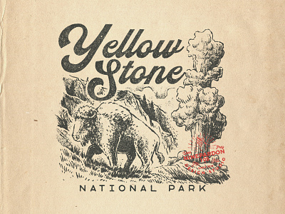 Yellow Stone National Park adventure appareldesign graphic design illustration vintage badge vintage logo vintagedesign