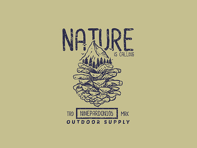 Nature is Calling adventure illustration vintage badge vintage illustration vintage logo